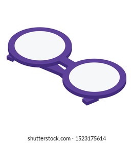 Round eyeglasses icon. Isometric of round eyeglasses vector icon for web design isolated on white background