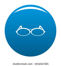 Round eyeglasses icon vector blue circle isolated on white background 