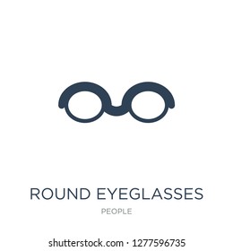 round eyeglasses icon vector on white background, round eyeglasses trendy filled icons from People collection, round eyeglasses vector illustration