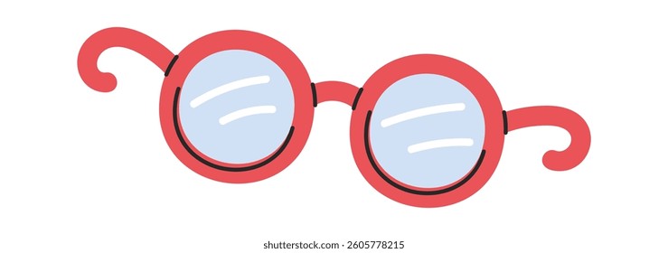 Round eyeglasses lab equipment doodle