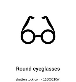 Round eyeglasses icon  vector isolated on white background, logo concept of Round eyeglasses  sign on transparent background, filled black symbol