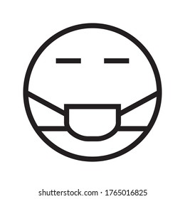 round Face with Medical Mask Icon vector. cartoon bubble emoticons for social media chat comment reactions, icon template emoji character.