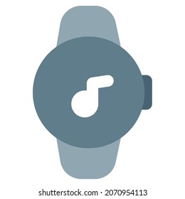 Round face smartwatch with a music controls embedded in the system