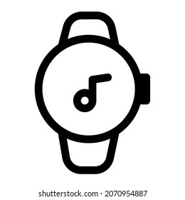 Round face smartwatch with a music controls embedded in the system