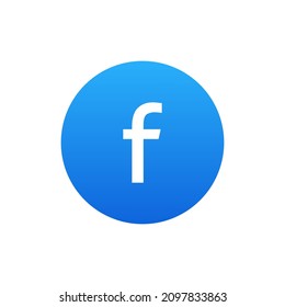 Round Facebook Logo social media logo. Facebook icon. Facebook is popular social media. Vector illustration
