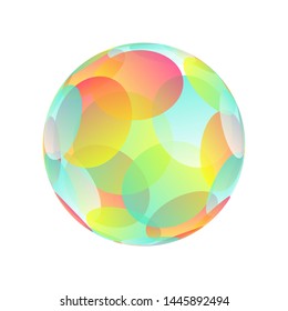 round facets bubble in pastel pop shades on white