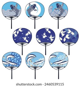 A round fan is a Japanese hand-powered ventilation tool.,