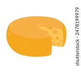 Round farm cheese hand drawn illustration