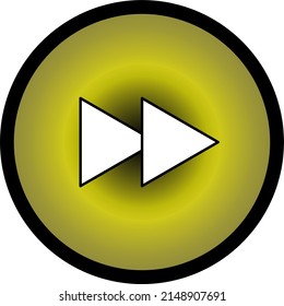 Rund schnelles Retoursymbol, Vektorsymbol für Websites und Internet-Musik- und Videoanwendungen