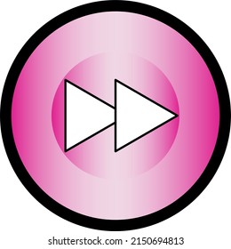 Round fast rewind icon, vector button for websites and internet music and video applications