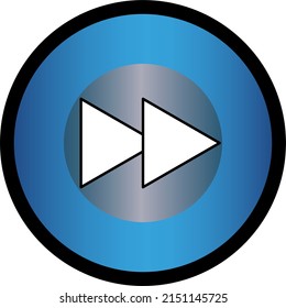 Round fast rewind icon, vector button for websites and internet music and video applications