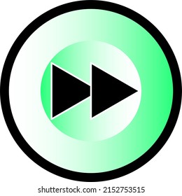 Round fast rewind icon, vector button for websites and internet music and video applications