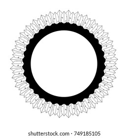 Round feather wreath frame template