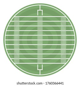Round field to play football with markup and gate, vector illustration.