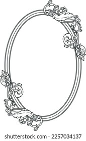 Round filigree frame. Decorative baroque vintage border