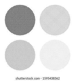 Round filter material icon outline set black grey color vector illustration flat style image