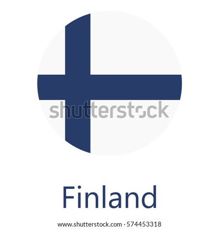 Round finland flag vector icon isolated, finland flag button
