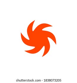 Round fire icon. Swirl fire abstract flame. Vector illustration isolated on white.