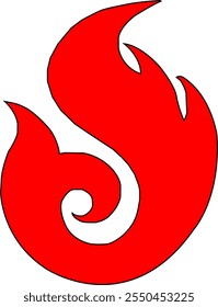 Logotipo redondo del fuego en fondo transparente
