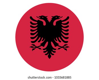Round Flag of Albania