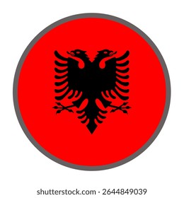 round flag of Albania on white background vector
Vector round flag