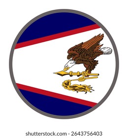 round flag of American Samoa country on white background vector
Vector round flag