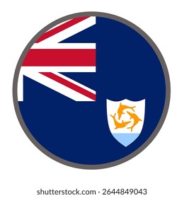 Bandeira redonda de Anguilla sobre vetor de fundo branco
Sinalizador de vetor redondo