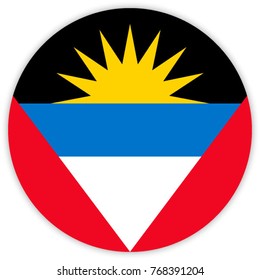 round flag of Antigua and Barbuda. circle flag.