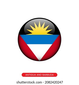 Rundfahne von Antigua und Barbuda Vektorgrafik Design-Vorlage.
