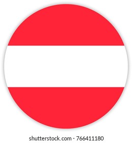 round flag of Austria. circle flag.
