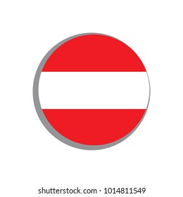 Round flag of Austria flag on white background. Isolated Vector Illustration