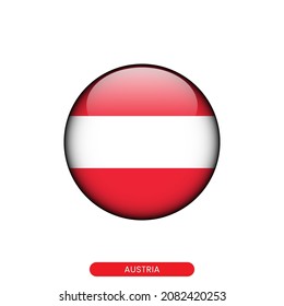 Round flag of Austria vector illustration design template.