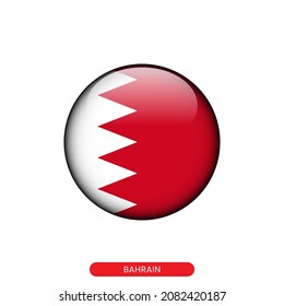 Round flag of Bahrain vector illustration design template.