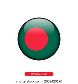 Round flag of Bangladesh vector illustration design template.