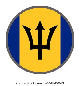 round flag of Barbados on white background vector
Vector round flag