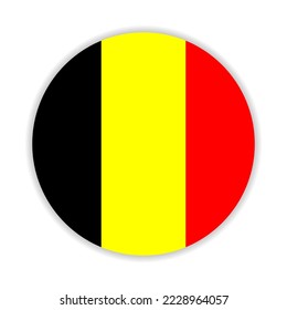 Round flag of Belgium. Vector Illustration.