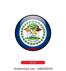 Bandera redonda de la plantilla de diseño de ilustraciones vectoriales de Belice.