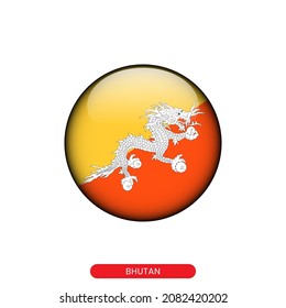 Round flag of Bhutan vector illustration design template.