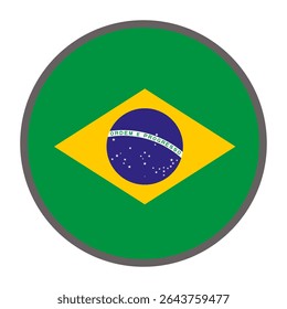round flag of Brazil country on white background vector
Vector round flag
