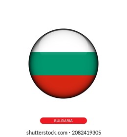 Bandera redonda de la plantilla de diseño de ilustraciones vectoriales de Bulgaria.