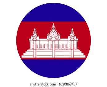 Round Flag of Cambodia