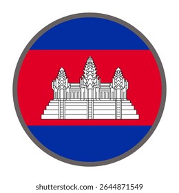 round flag of Cambodia country on white background vector
Vector round flag