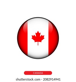 Round flag of Canada vector illustration design template.