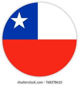 round flag of Chile. circle flag.