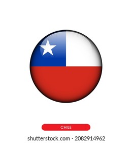 Round flag of Chile vector illustration design template.