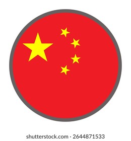 round flag of China country on white background vector
Vector round flag