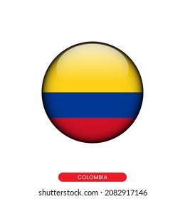 Round flag of Colombia vector illustration design template.