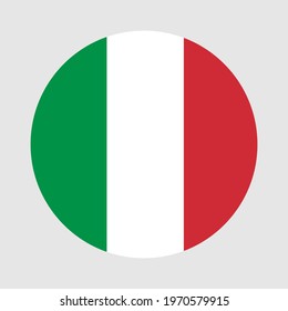 Round flag of country of Italy. Italy flag with button or badge