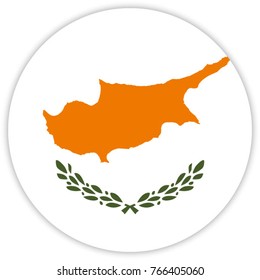 round flag of Cyprus. circle flag.