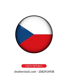Round flag of Czech Republic vector illustration design template.